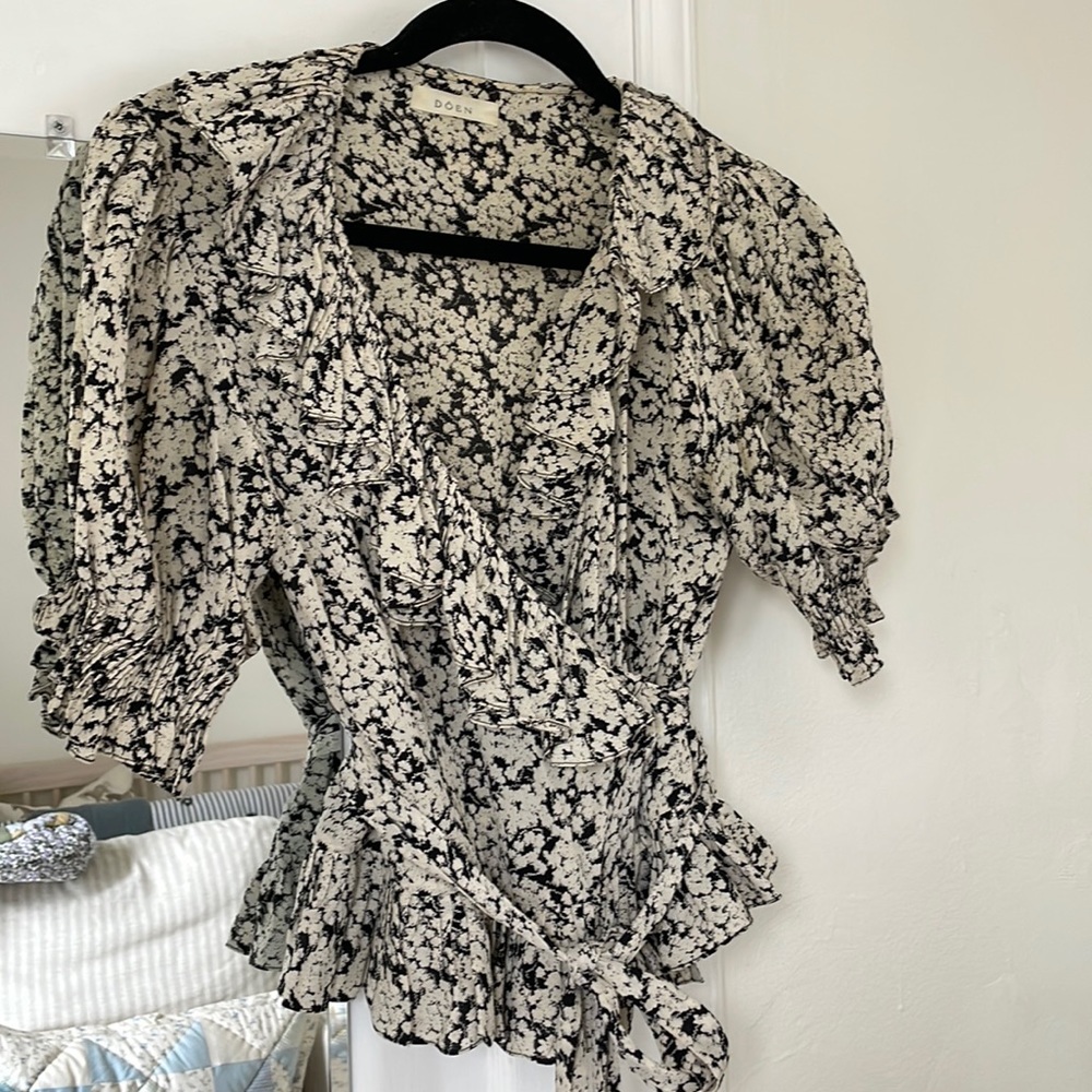 DOEN SILK TIE FRONT BLOUSE